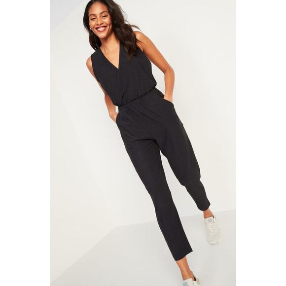 Old Navy Pants - Old Navy Active Breath On Jumpsuit Cross Front Sleeveless Athleisure Lounge Cozy
